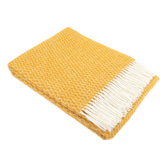 Hoop Pattern Mustard Wool Blanket