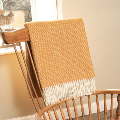 Hoop Pattern Mustard Wool Blanket