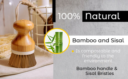 Bamboo Sisal Fiber Dish Brush